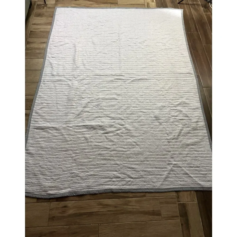 Stewart House Collection by Fieldcrest Twin Blanket Gray Textured Made USA 64x86